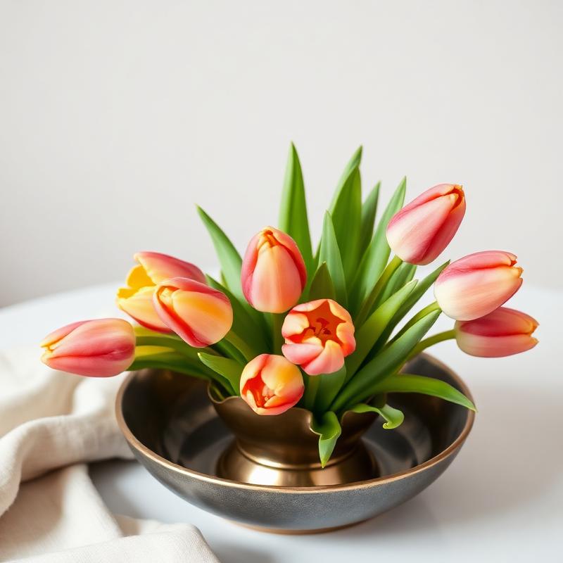 Blomsterarrangemang i flera InVase-vaser på en byrå